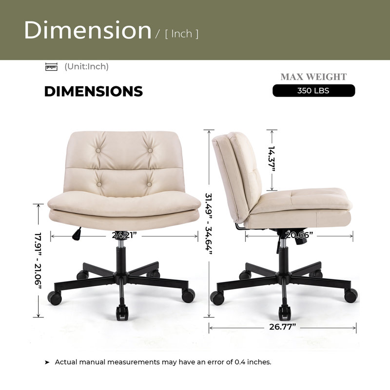 Larger Size 360° Swivel Home Office Desk Chair With Wheels