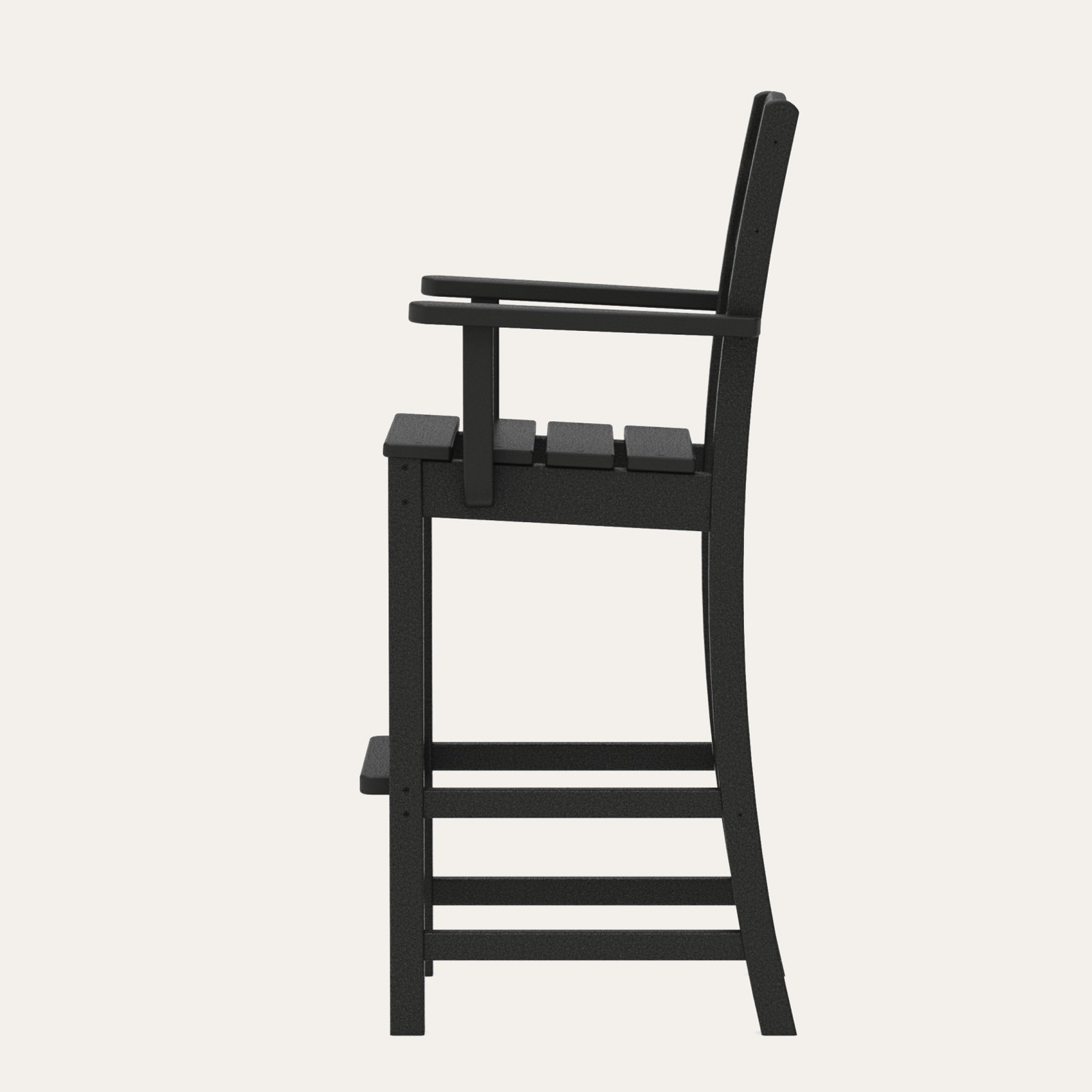 POLYWOOD® Lakeside Arm Patio Bar Stool, Black