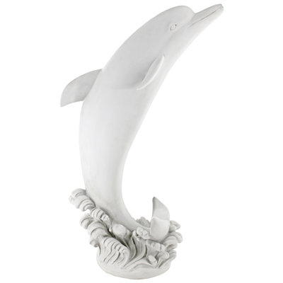 Statue de dauphin tropical sautant