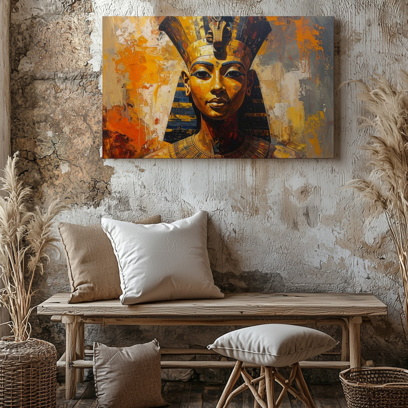 Toile pharaon, art mystique égyptien, art mural égyptien, H 20 po x l 30 po