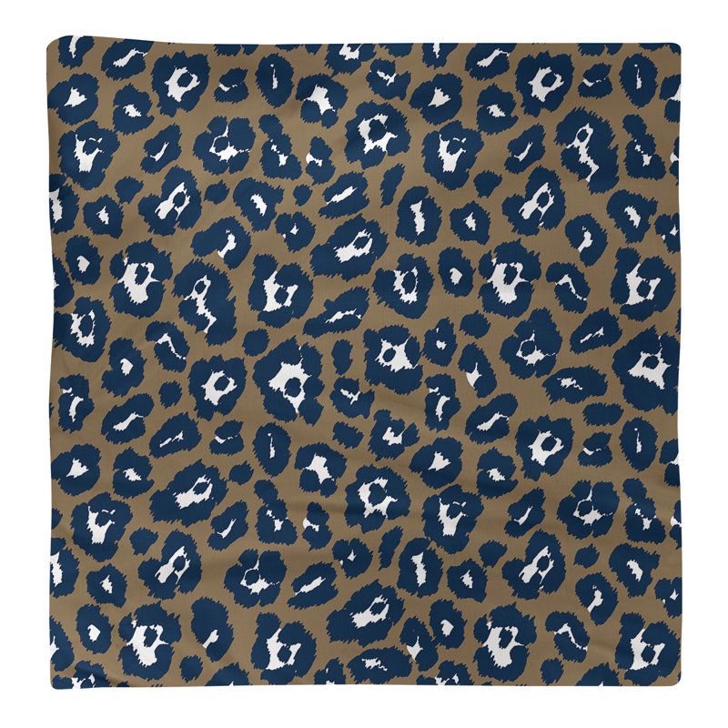 Polyester Animal Print Square Napkin, 10" x 10", New Century Gold/White/Millennium Blue