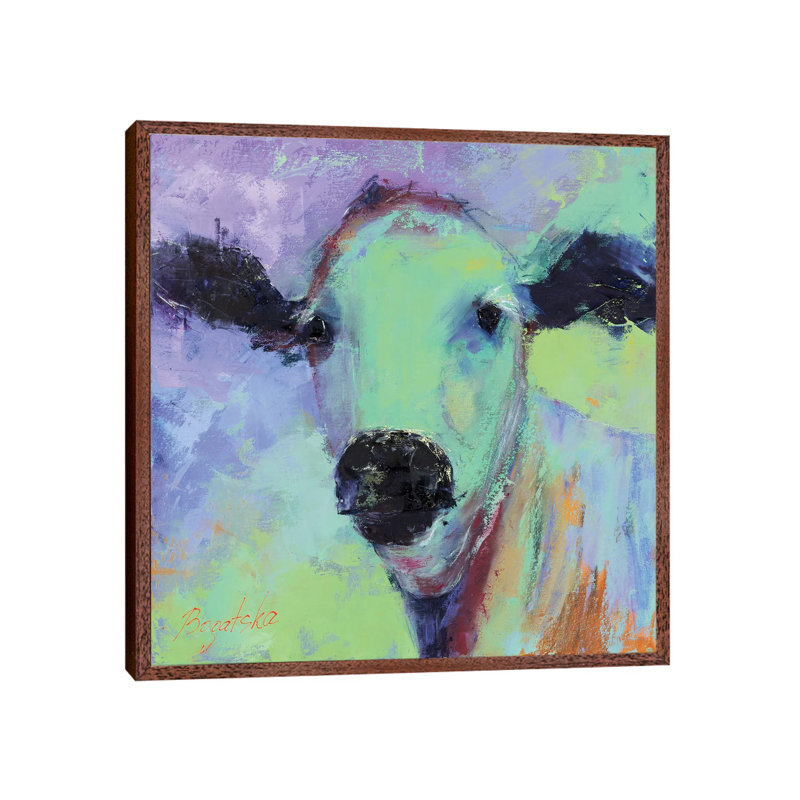 Bos Taurus by Olena Bogatska - Painting on Canvas, Classic Wood Framed Canvas, 66.04cm H x 66.04cm W x 3.81cm D