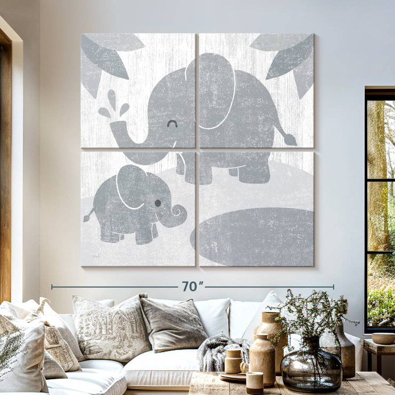 Ashelle safari amusant éléphant gris sans bordure