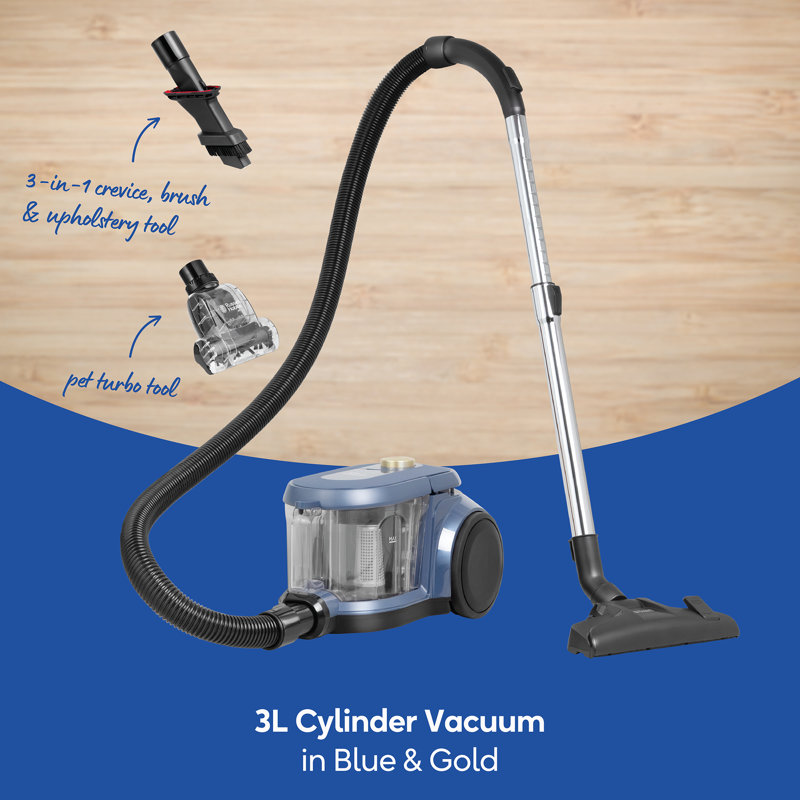 Russell Hobbs® RHCV5601CG 3L Cylinder Vacuum, Blue/Gold