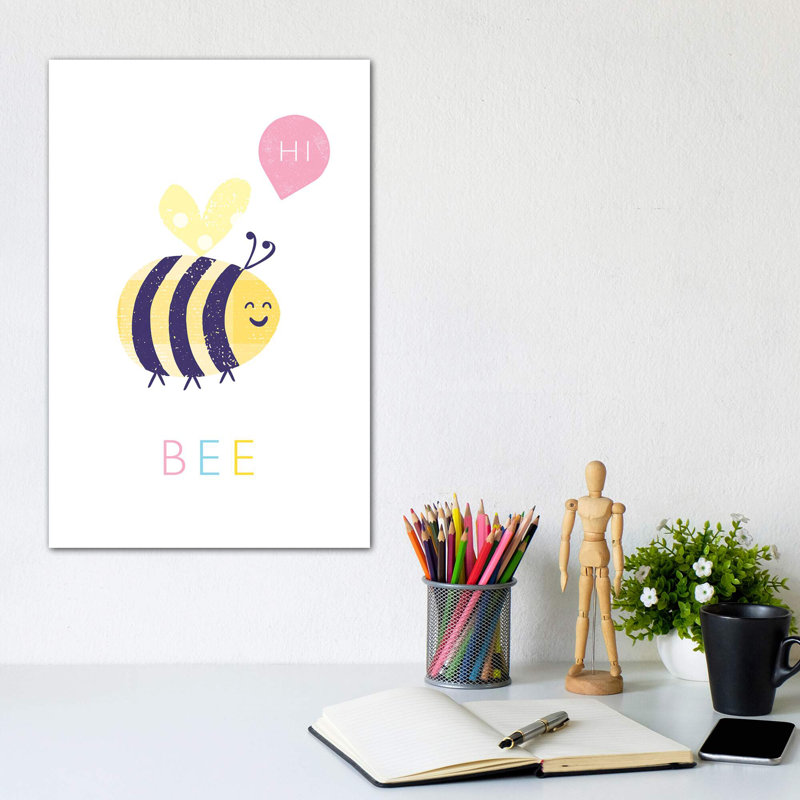 Abeille - imprimé, Toile tendue, Pas de tapis, H 12 po x l 8 po x P 0,75 po