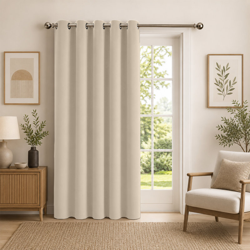 Room Darkening Single Curtain Panel, CREAM
