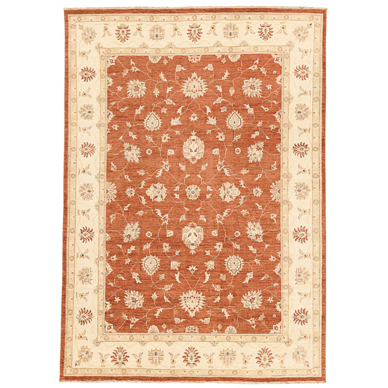 Tapis rouille et ivoire noué à la main de haute qualité