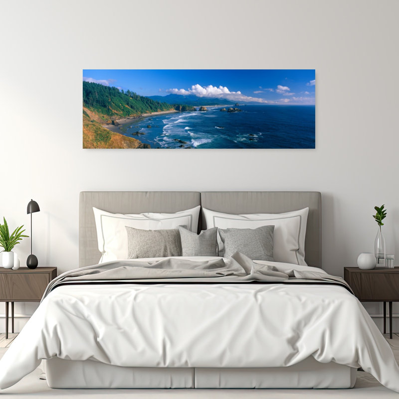 Sea Stacks Rock Formations, Cannon Beach, Oregon, art mural abstrait côtier, H 20 po x l 60 po