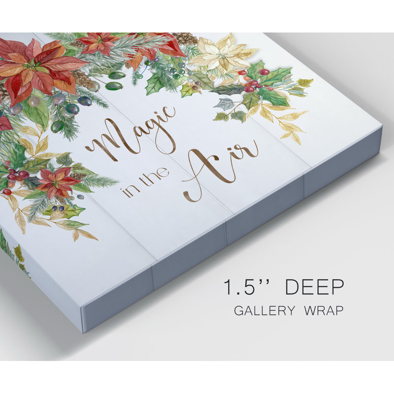 Poinsettia Magic - impression sur toile tendue, H 10 po x l 10 po x P 1,5 po