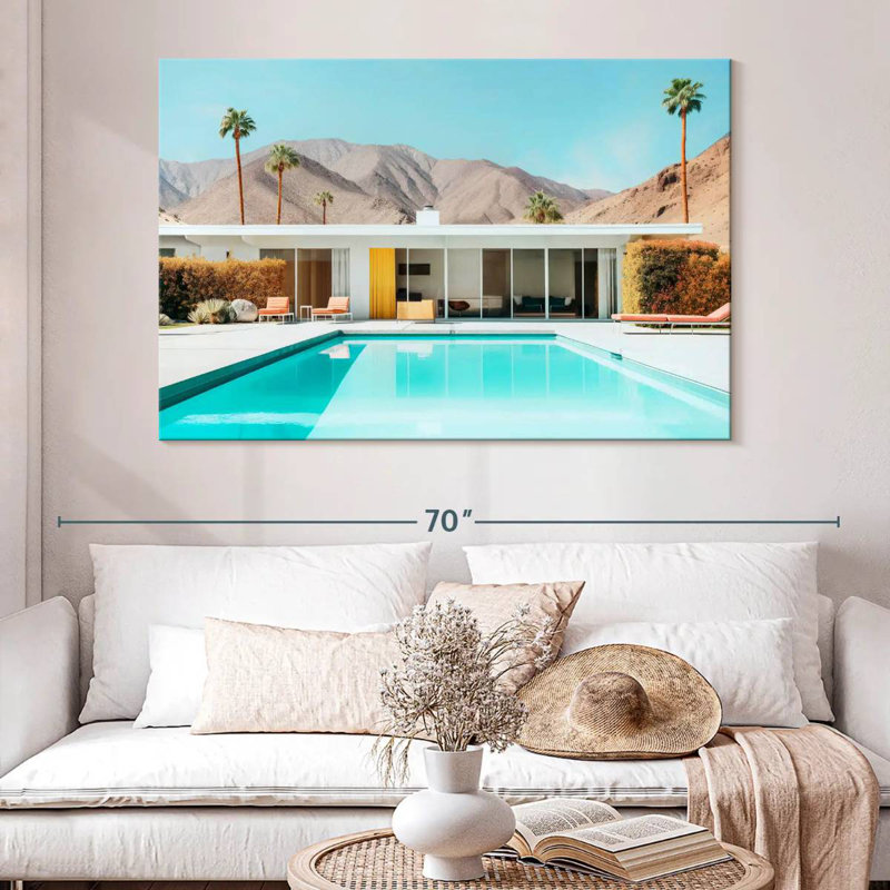 Lilie style Mid-Century moderne Palm Springs, H 34 po x l 51 po