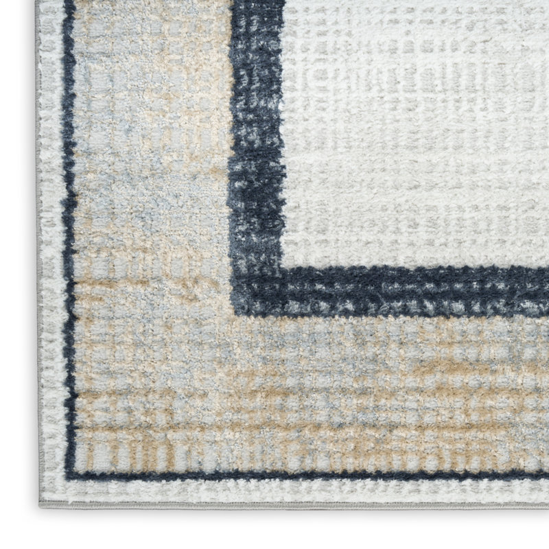 Leuchte Grey Navy Modern Indoor Rug, Runner 2' x 4'