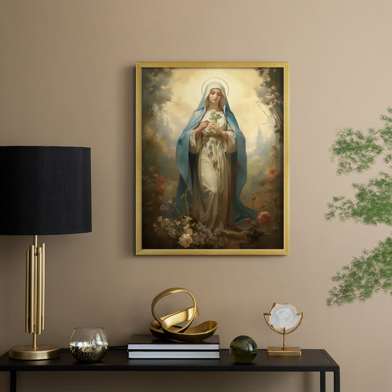 Série Religious LXIV - reproduction encadrée de qualité supérieure - prête à être accrochée - aucun clou requis, Doré