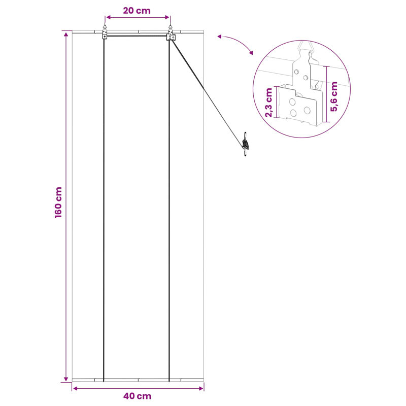 Bamboo Roller shade, Brown, 40 cm W x 160 cm L