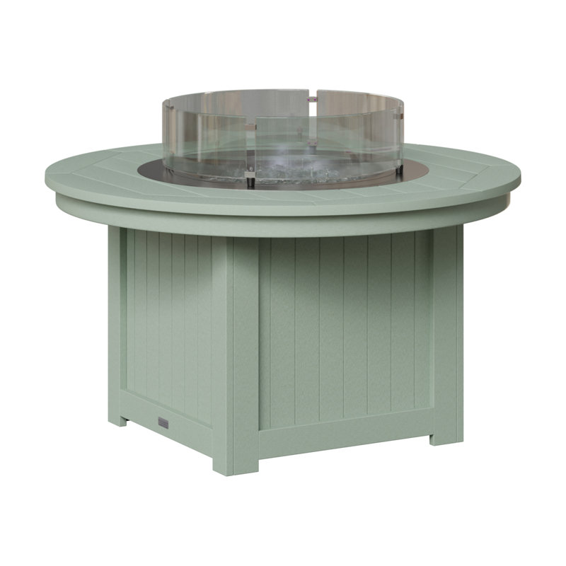 Berlin Gardens Donoma Round Fire Pit Table, 24.5" H x 44" W x 44" D, Seafoam