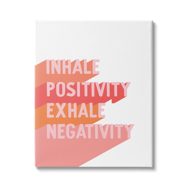 Inhaler «Pose», «Exhale» par «Motivation» - art textuel, Toile tendue, H 40 po x l 30 po