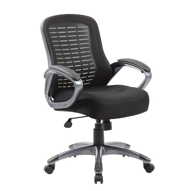 ErgoComfort High Back Swivel Task Chair with Mesh & Leather Accents