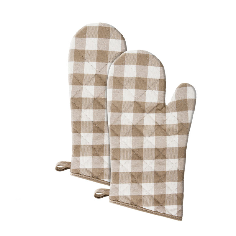 Gants de cuisine Live Life Products Elegance, Taupe / Blanc