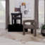 Chaise d'appoint d'appoint rembourrée en tissu chocolat brun-2033200413