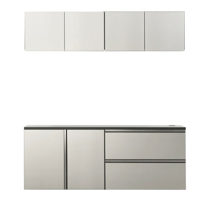 Armoire de garage l 64 po x H 72 po x P 20 po - fixation murale, eau, tiroirs profonds, construction Series 64 po 72 20 po, montée, rangement supplémentaire, chaleur et finition