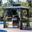 Abri de barbecue extérieur à toit rigide 8 x 8 pi avec toit en polycarbonate résistant aux rayons UV et crochets de rangement pour patio et jardin