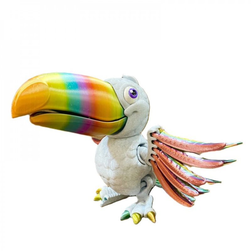 3D Printed Toucan With Wings Spread Figurine