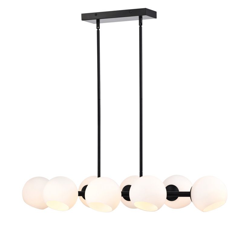 Lustre plafonnier de style spoutnik moderne 38 pouces Conchata 8 lumières