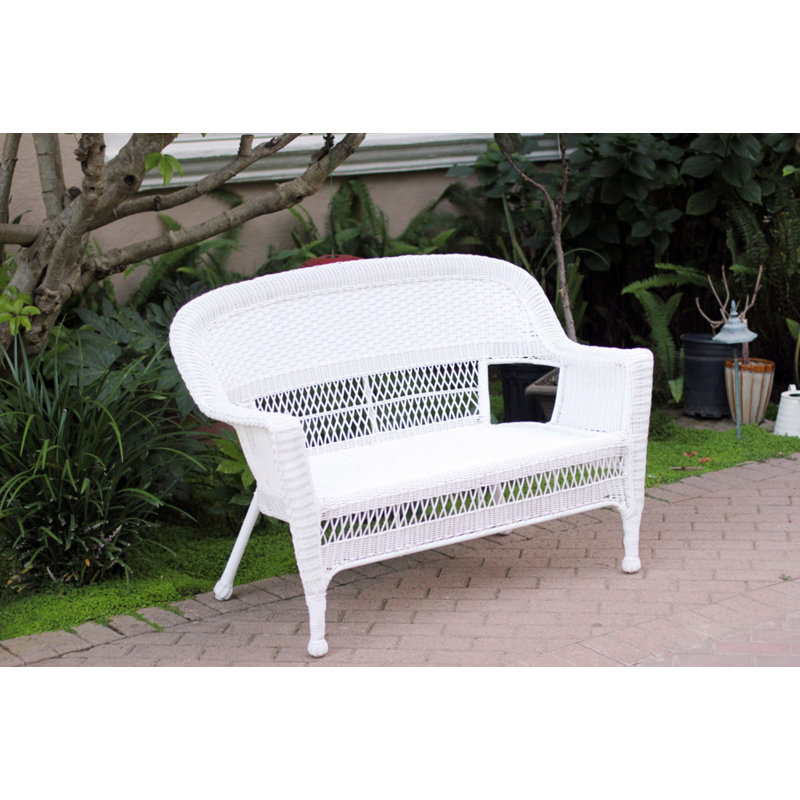 Karan 52'' Wide Straight Metal Loveseat, White