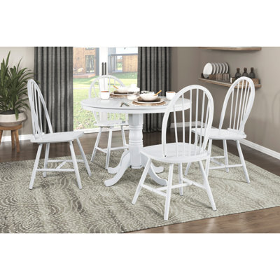 Round Dining Table Pc Farmhouse  Wooden Furniture Casual Dining Kitchen Breakfast Nook
