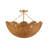 3-Light Rattan Flower-Shape Semi-Flush Mount