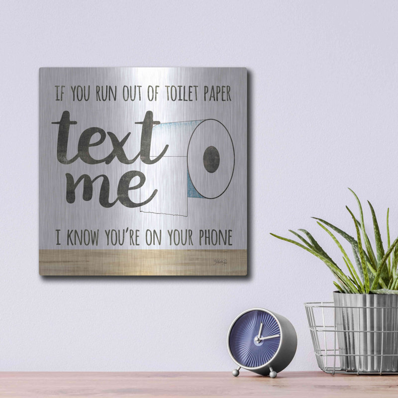 «Text Me» par Marla Rae, art mural en métal, H 12 po x l 12 po