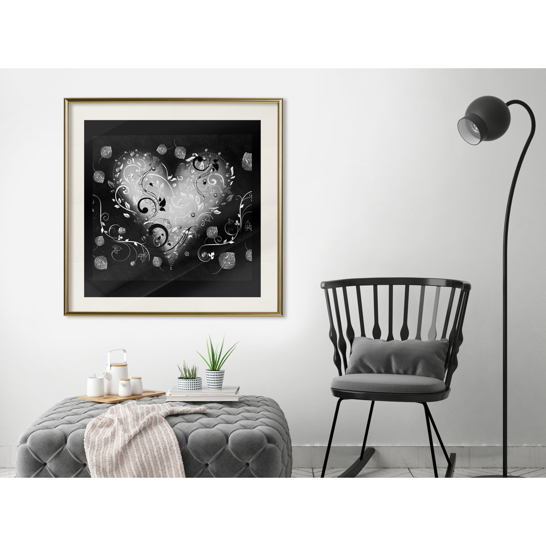 Gerahmtes Poster Ornamented Heart