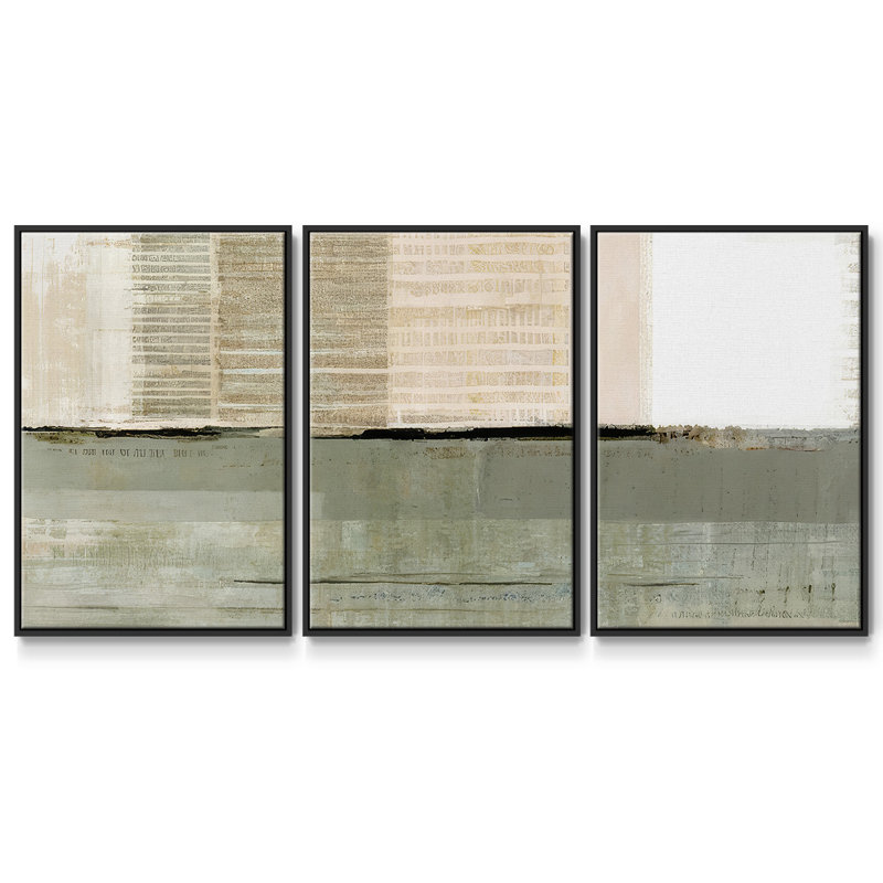 Across the Abstract Bay II - Toile encadrée multi-pièces, Noir, H 40 po x l 78 po x P 2 po