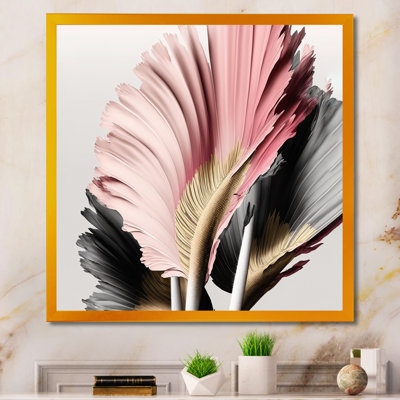 Gerbera rose et grise, fleurs hyperréalistes - reproduction sur toile