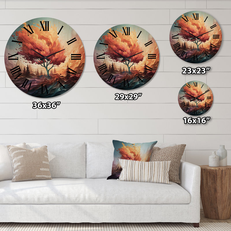 Horloge murale en bois massif Okken, Grand