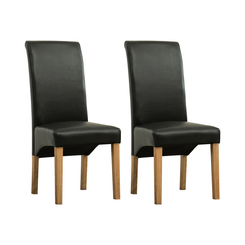 Collman 46.5 cm H Upholstered Faux Leather Dining Chair, Black