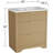 30" Fluted Bathroom Vanity with Sink, Farmhouse Freestanding Vanity Cabinet with 2 Drawers & Flip Drawer, Easy Clean, Natural Oak-123520200-123520203