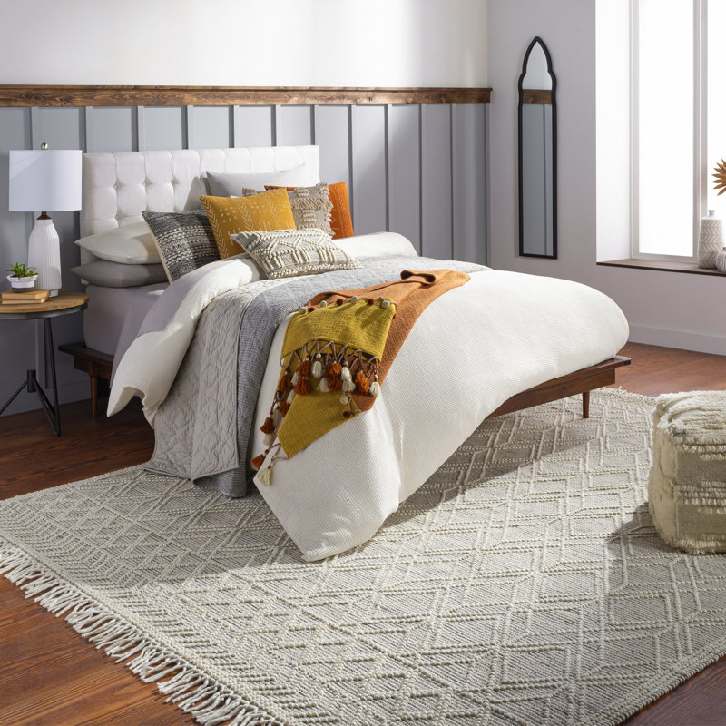 Malian Mustard and Beige Hand-Woven Cotton Pillow Set