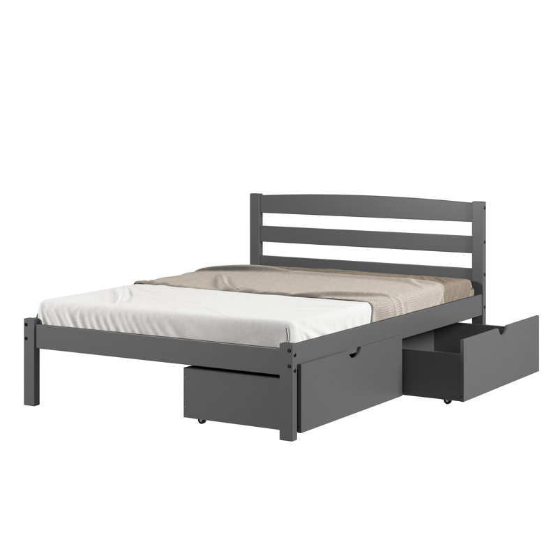 Lit double pour enfant Heera, Gris foncé