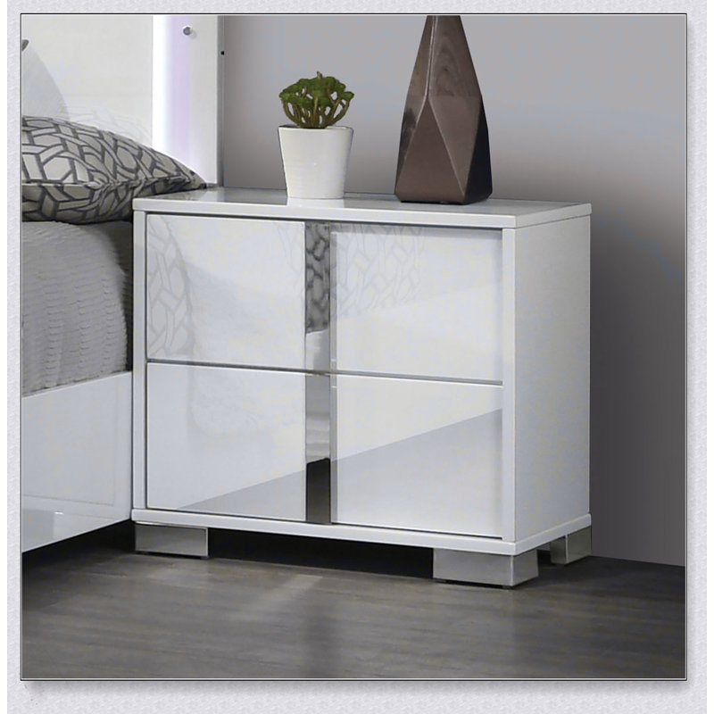 Table de chevet contemporaine classique 1pc, Blanc