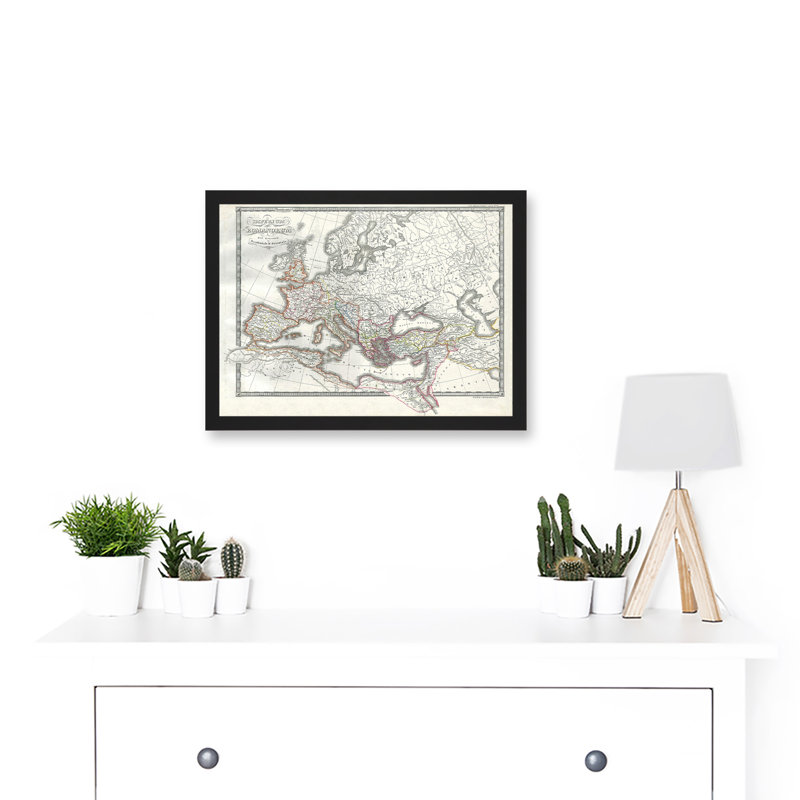 Roman Empire Divided East West Ancient Rome 1850 Map - Single Picture Frame Print