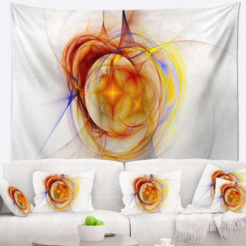 Explosion de supernova dans une tapisserie blanche Abstract, H 32 po x l 39 po