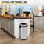 Poubelle commerciale à toit ouvert, poubelle en acier inoxydable 65 L / 17 gallons (410/430) avec revêtement de protection transparent, résistant aux taches, sans doublure intérieure, argent
