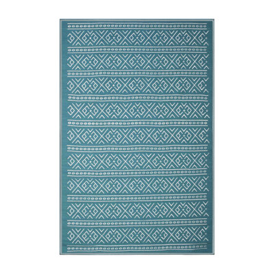 Tapis bleu/gris contemporain