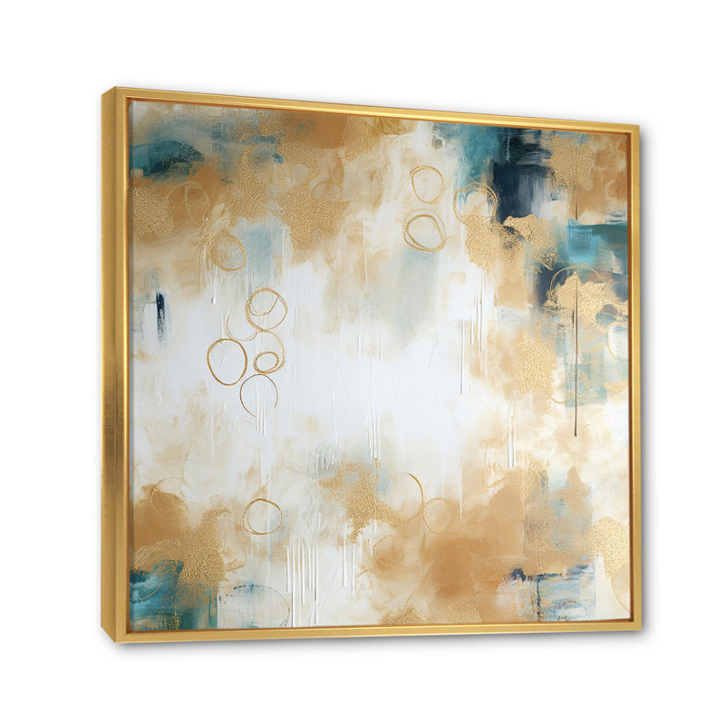 Impressions d'art murales dorées «Daydreames II», 16" H x 16" W, Cadre flottant doré