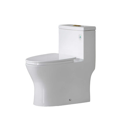 1.28 GPF Elongated One Piece Dual-Flush Toilet with Soft-Closing Seat,MAP Flushing 1000G