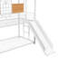 Lit superposé simple au-dessus de simple, lit de maison en métal avec glissade et escalier de rangement, avec glissière-133239099