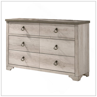 Commode 6 tiroirs style vieilli 1Pc
