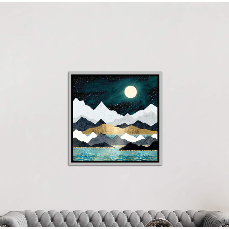 « ocean stars » par spacefrog designs-print, H 37 po x l 37 po x P 1,5 po, Toile avec cadre argenté
