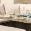 Dawyn Rattan Corner Dining Sofa Set - with Fire Pit Table