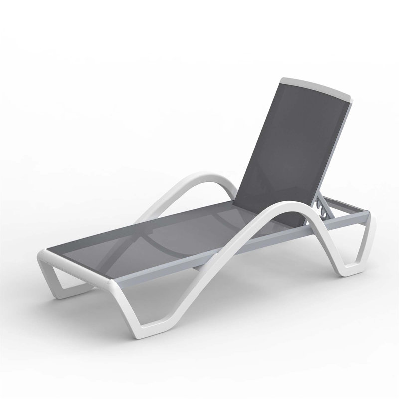 Outdoor Chaise Lounge, Gray